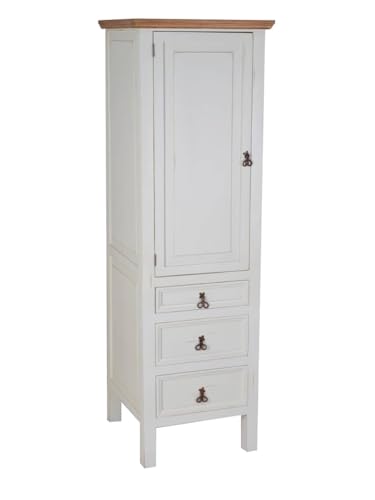 MiaMöbel Küchenmodul Mexico Möbel 63x200x65 cm Landhausstil Massivholz Pinie Weiß von MiaMöbel
