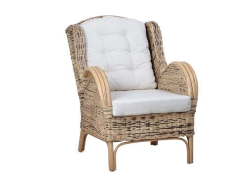 MiaMöbel | Rattansessel Panama im Landhausstil | Rattan & 100% Baumwolle | Farbton: Honig MiaMöbel | Rattansessel Panama im Landhausstil | Rattan & 100% Baumwolle | Farbton: Honig von MiaMöbel