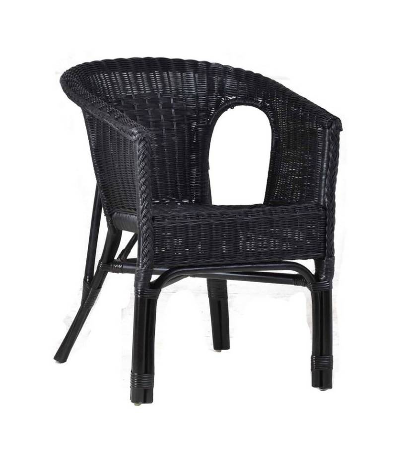 MiaMöbel Rattanstuhl Rattan, aus Rattangeflecht Schwarz von MiaMöbel