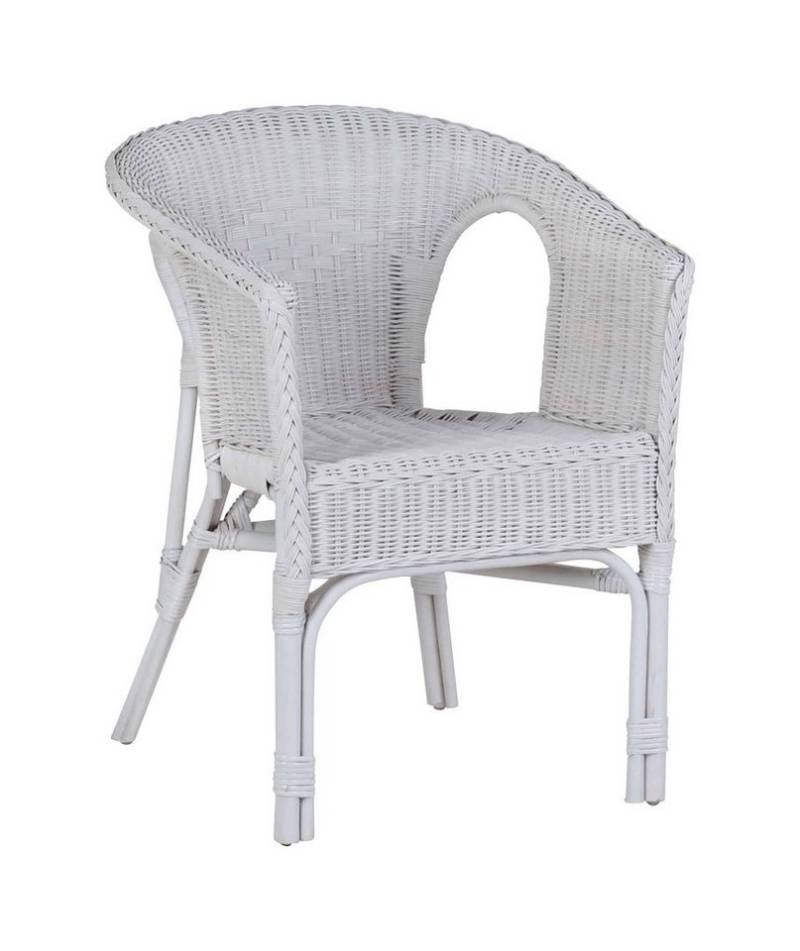 MiaMöbel Rattanstuhl Rattan, aus Rattangeflecht Weiß von MiaMöbel