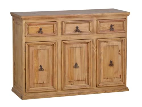 MiaMöbel Sideboard Mexico Möbel 126x90x47 cm Landhausstil Massivholz Pinie Honig von MiaMöbel