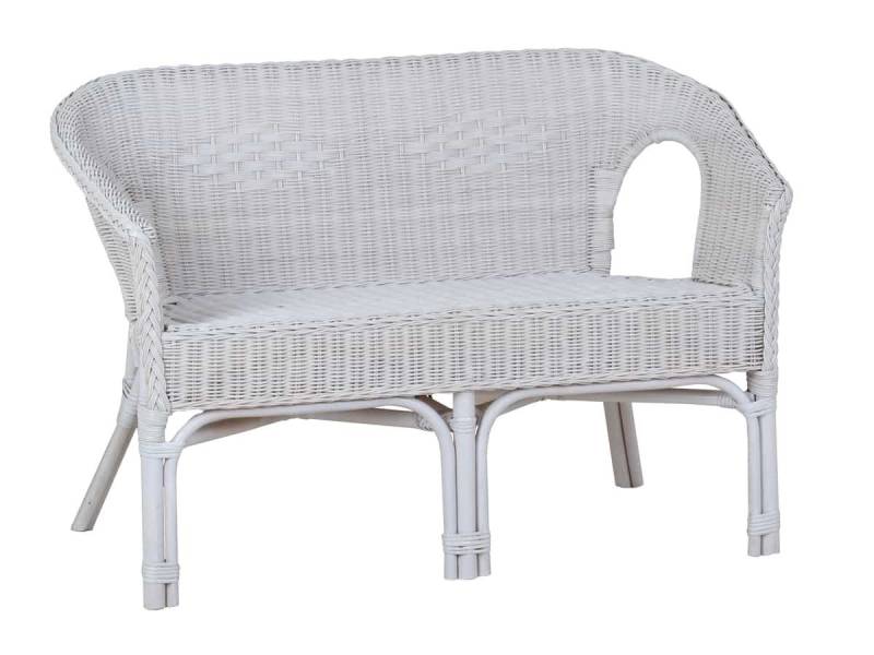 MiaMöbel Sofa Rattan, aus Rattangeflecht Weiß von MiaMöbel