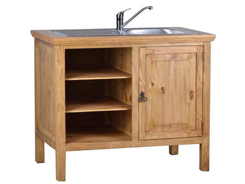 MiaMöbel Spülenschrank Mexico aus massivem Pinienholz Honig von MiaMöbel