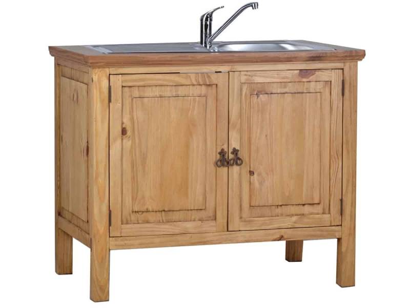 MiaMöbel Spülenschrank Mexico aus massivem Pinienholz Honig von MiaMöbel