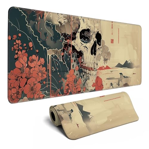 MiaVibte Ukiyo-e Mauspad mit Totenkopf, japanisches Design, XL, Anime, großes Gaming-Mauspad für Herren, Schreibtischunterlage mit genähten Kanten, rutschfeste große (35,4 x 11,8 cm, Muster 10) MiaVibte Ukiyo-e Mauspad mit Totenkopf, japanisches Design, XL, Anime, großes Gaming-Mauspad für Herren, Schreibtischunterlage mit genähten Kanten, rutschfeste große (35,4 x 11,8 cm, Muster 10) von MiaVibte