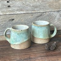 Espressotassen/ 2Er Set/ Keramik Handgemachte Kaffeebecher/Cortado Tassen/ Grüne Handgemachtes Geschenk von MiaZoiCeramics