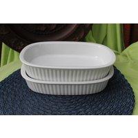 2 Auflaufformen, Ovale, Flache Soufflèformen, Weißes Küchengeschirr, Feuerfestes Ofengeschirr 2 Auflaufformen, Ovale, Flache Soufflèformen, Weißes Küchengeschirr, Feuerfestes Ofengeschirr von MiabellaImPott