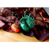 Keramik Hahn Und Ei Deckeldose, 70Er Jahre Keramik, Osterdeko, Osterei von MiabellaImPott