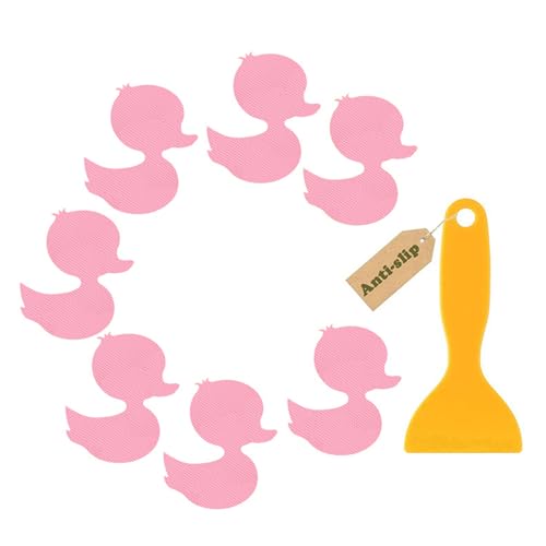 Miaelle 12 x rutschfeste Badewannen-Aufkleber Cartton Duck selbstklebend Kinder Anti-Rutsch-Aufkleber für Dusche und Badewanne mit Schaber Badezimmer Anti-Rutsch-Aufkleber von Miaelle