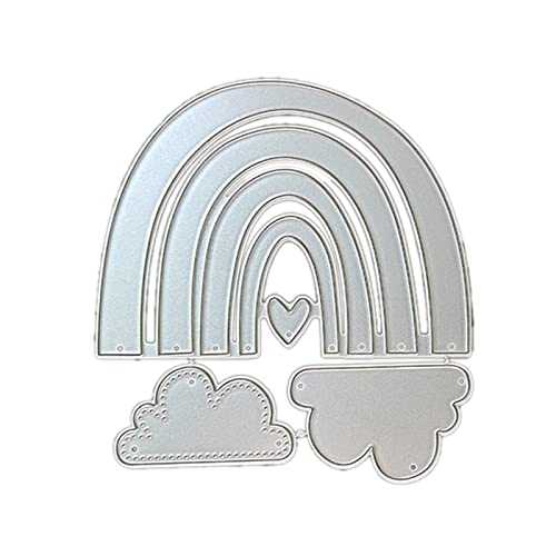 Miaelle Carbon Steel Cutting Die Metal Rainbow Cloud Love Heart Die Cut Mold Template for DIY Card Making Scrapbooking Stencil Embossing Paper Card Make Supplies von Miaelle