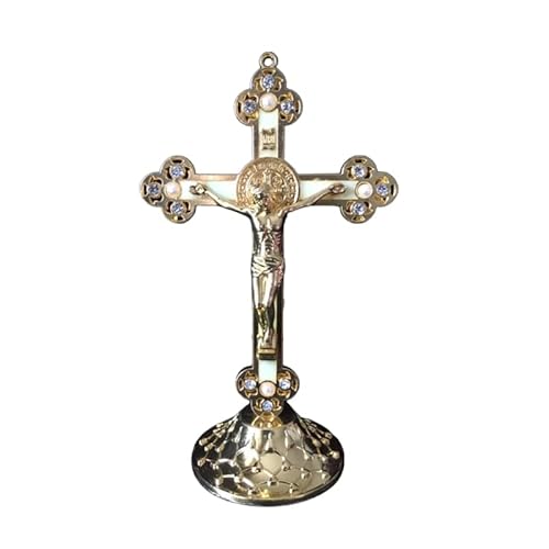 Miaelle Orthodoxes Jesus-Dekoration religiöse christliche Kirche Gebetsgerät Kruzifix Metallständer Ornament fromme Geschenkdekoration von Miaelle