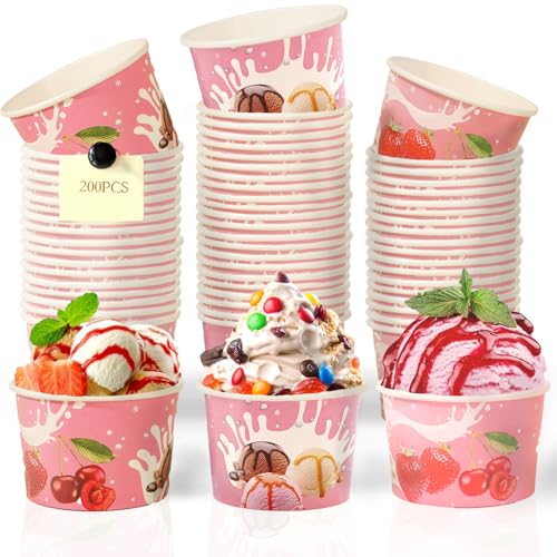 Miaherry Eisbecher aus Papier Mit 200 Stück Löffel 7oz/200ml, papier dessertschale Einweg - Snackbecher Weihnachten für EIS, Eisschalen Pappe Pappschalen Dessertbechers für EIS, Dessert, Fingerfood, B Miaherry Eisbecher aus Papier Mit 200 Stück Löffel 7oz/200ml, papier dessertschale Einweg - Snackbecher Weihnachten für EIS, Eisschalen Pappe Pappschalen Dessertbechers für EIS, Dessert, Fingerfood, B von Miaherry