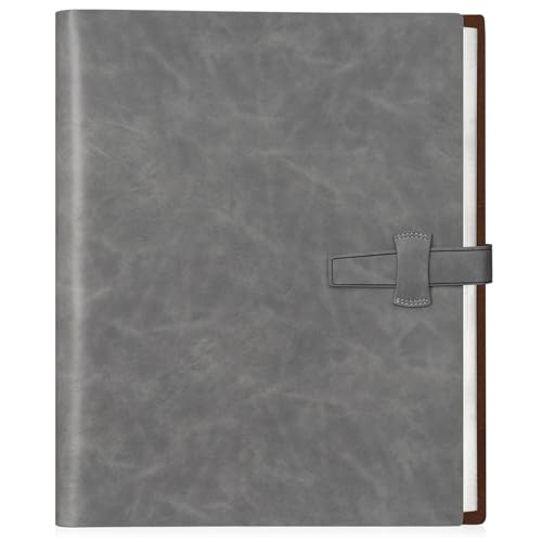 Miaikoe Fotoalbum 6x4 320 Fotos, Leder Cover Album mit 20PCS Kraftpapier Scrapbook hält 320 10x15cm vertikale Fotos für Familie Hochzeit Baby Graduation (Grau) von Miaikoe