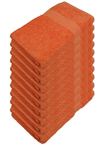 Miamar 10 er Set Gästetuch 30 x 50 cm weich saugstark in 15 Farben erhätlich 500g/m² 100% Baumwolle Öko-Tex Orange von Miamar