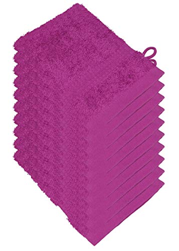 Miamar 10 er Set Waschhandschuh 15 x 21 cm weich saugstark in 15 Farben erhätlich 500g/m² 100% Baumwolle Öko-Tex Pink von Miamar