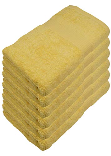 Miamar 6 er Set Handtuch 50 x 100 cm weich saugstark in 15 Farben erhätlich 500g/m² 100% Baumwolle Öko-Tex Gelb von Miamar