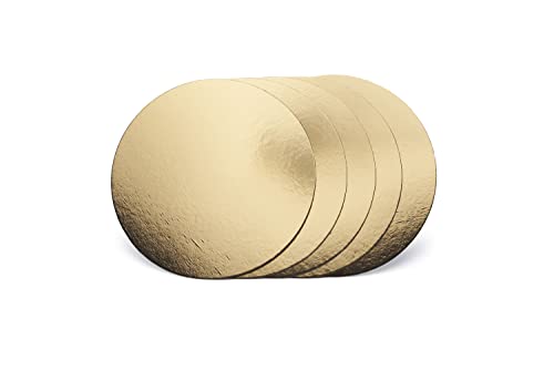 Miamex 5 runde Kuchenplatten aus Karton in Gold 22 cm von Miamex