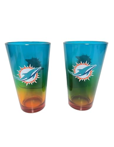Miami Dolphins NFL Pint Gläser Glas Set 2er-Set 475 ml Miami Dolphins NFL Pint Gläser Glas Set 2er-Set 475 ml von Miami Dolphins