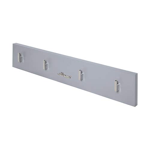 Miami 715703HG Wangarderobe mit 4 Haken, quer, Holz, hellgrau, 2,2 x 80 x 14 cm von Phoenix