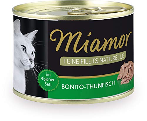 MIAMOR - Feine Filets Naturelle | Nassfutter für ausgewachsene Katzen mit Filetstückchen im eigenen Saft. Fettarmes Ergänzungsfutter in der Dose ohne künstliche Zusätze | 12x156g Bonito-Thunfisch MIAMOR - Feine Filets Naturelle | Nassfutter für ausgewachsene Katzen mit Filetstückchen im eigenen Saft. Fettarmes Ergänzungsfutter in der Dose ohne künstliche Zusätze | 12x156g Bonito-Thunfisch von Miamor