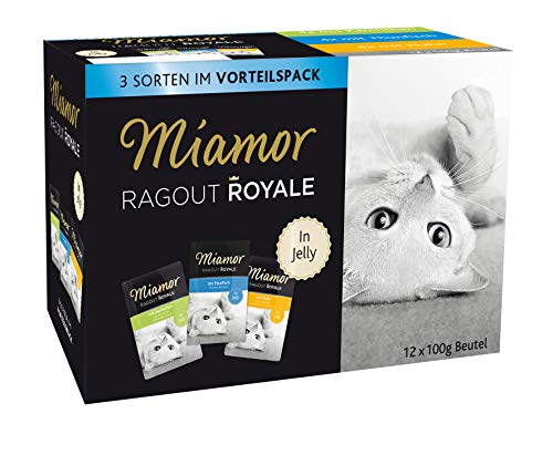MIAMOR - Ragout Royale in Jelly Multibox | Nassfutter für ausgewachsene Katzen mit Ragout-Stückchen. Alleinfutter im Frischebeutel ohne Soja, Farb- und Konservierungsstoffe | 4x12x100g MIAMOR - Ragout Royale in Jelly Multibox | Nassfutter für ausgewachsene Katzen mit Ragout-Stückchen. Alleinfutter im Frischebeutel ohne Soja, Farb- und Konservierungsstoffe | 4x12x100g von Miamor