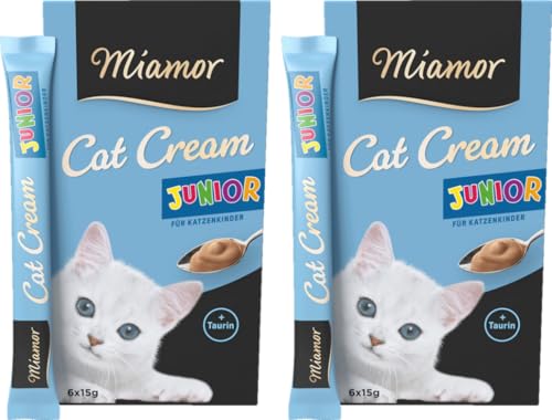 Miamor Cat Snack Cream Kitten (Huhn) | 2er Pack 6x15g + 1 Gratis-Sachet | Eine gesunde Belohnung ohne unnötige Zusatzstoffe | leckerer Schleck-Snack von Miamor