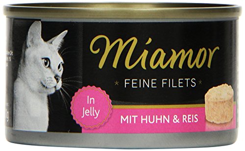 MIAMOR - Feine Filets in Jelly | Nassfutter für ausgewachsene Katzen mit Filetstückchen in Jelly. Fettarmes Ergänzungsfutter in der Dose ohne Zusatzstoffe | 24x100g Huhn & Reis MIAMOR - Feine Filets in Jelly | Nassfutter für ausgewachsene Katzen mit Filetstückchen in Jelly. Fettarmes Ergänzungsfutter in der Dose ohne Zusatzstoffe | 24x100g Huhn & Reis von Miamor