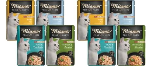 Miamor Feine Filets in Sauce 8 x 100g Mixpaket | Getreidefrei, Fettarm, Ohne Zucker & Nebenerzeugnisse, Hochwertige Filetstückchen | im Frischebeutel | Nassfutter für Katzen Miamor Feine Filets in Sauce 8 x 100g Mixpaket | Getreidefrei, Fettarm, Ohne Zucker & Nebenerzeugnisse, Hochwertige Filetstückchen | im Frischebeutel | Nassfutter für Katzen von Miamor