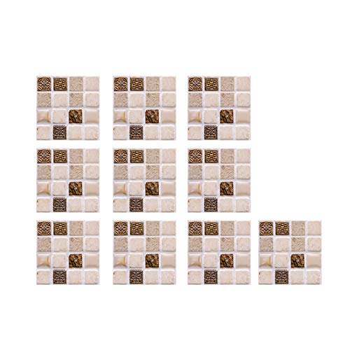 10 stück 3D Kristall Fliesenfolie für Bad Küche Wandfliese Aufkleber Mosaik Bodenaufkleber DIY Marokkanischer Fliesenaufkleber Badezimmer Deko Wasserdicht Selbstklebende Treppenaufkleber 10x10cm von MianYaLi