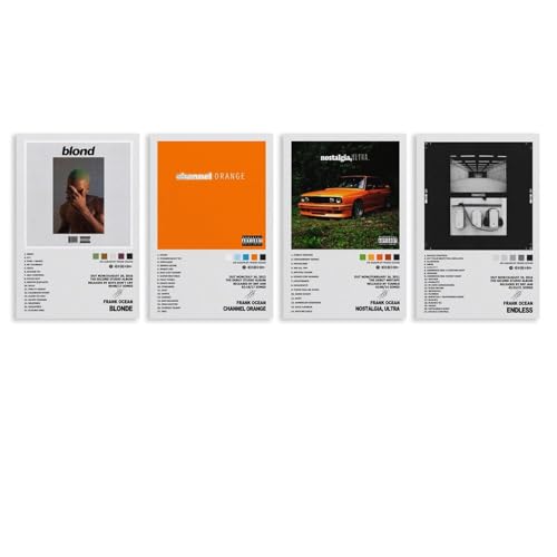 A Set Of 4 Frank Ocean Poster Rapper Music Album Cover Poster Für Zimmer, Ästhetische Leinwand-Wandkunst, Schlafzimmer-Dekor Poster 08x16inch(20x40cm)-4pcs von Mianm