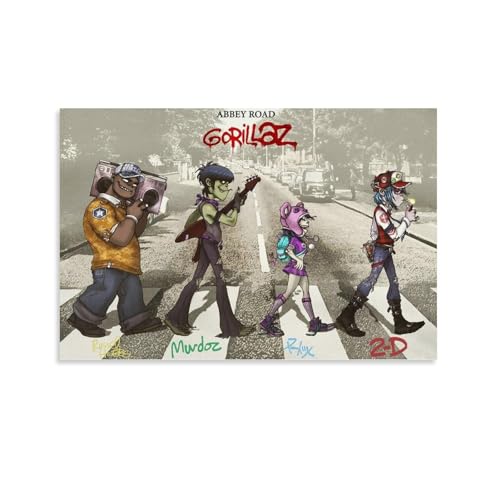Gorillaz Poster Vintage Virtual Band Music Cover Für Zimmer, Ästhetische Leinwand-Wandkunst, Schlafzimmer-Dekor Poster 12x18inch(30x45cm) von Mianm