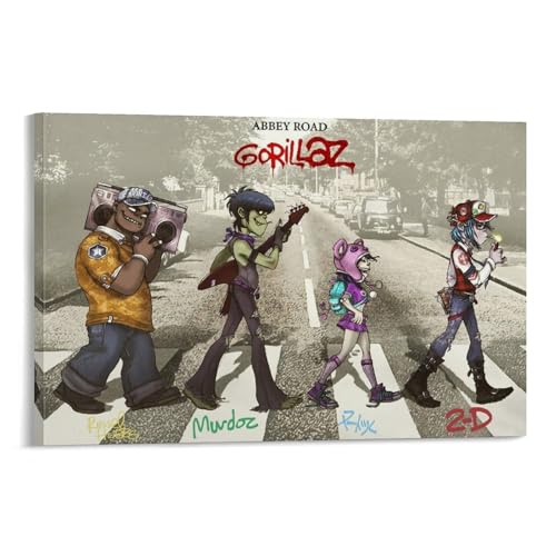 Gorillaz Poster Vintage Virtual Band Music Cover Für Zimmer, Ästhetische Leinwand-Wandkunst, Schlafzimmer-Dekor Poster 12x18inch(30x45cm) von Mianm