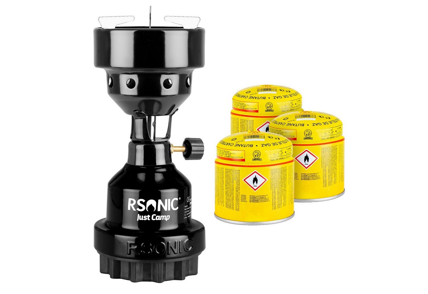 Mianova Camping-Gasgrill 1 flammig Gaskocher + 3 Kartuschen Schwarz Campingkocher Gas Kocher, BBQ Barbecue Tischgrill Notfall Campingherd Stromausfall Notfallkocher Notkocher, Metall Kohleanzünder Outdoor Grill Camping Herd Mianova Camping-Gasgrill 1 flammig Gaskocher + 3 Kartuschen Schwarz Campingkocher Gas Kocher, BBQ Barbecue Tischgrill Notfall Campingherd Stromausfall Notfallkocher Notkocher, Metall Kohleanzünder Outdoor Grill Camping Herd von Mianova