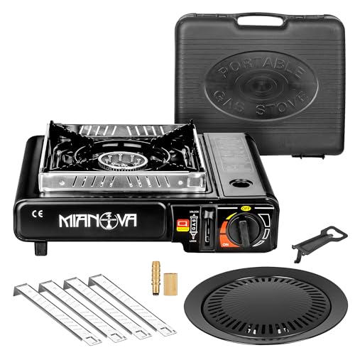Mianova Campingkocher Outdoor Gaskocher BBQ Anzünder Grill Notfallkocher Gaskartuschen Gas Kocher Herd 1 flammig Set Grillplatte 2 in 1 LPG Anschluss Mianova Campingkocher Outdoor Gaskocher BBQ Anzünder Grill Notfallkocher Gaskartuschen Gas Kocher Herd 1 flammig Set Grillplatte 2 in 1 LPG Anschluss von Mianova