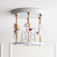 Rotes Pferd Merry-Go-Around Karussel 6-Lichter Flush Mount Deckenleuchte, Pedant/Kronleuchter Für Kinderzimmer Oder von Miaoberry