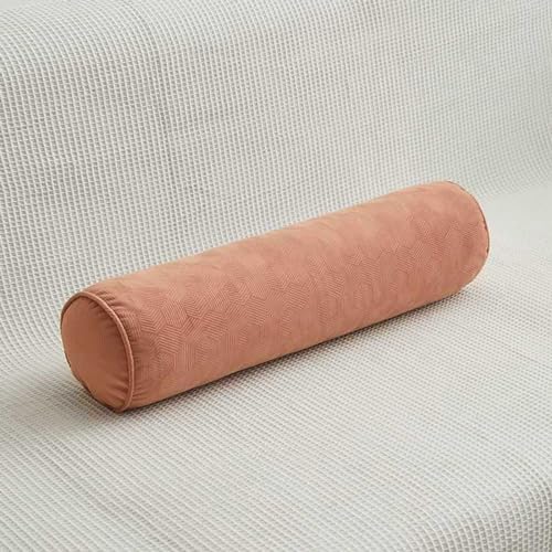 Miaogoo Bequemes, atmungsaktives Nackenrolle für Nacken, Rücken, Beine, rundes geformtes langes Rollkissen, weich, einfarbig, Lendenkissen (Rosa, 15 x 40 cm) von Miaogoo