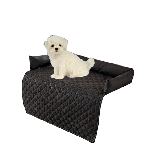 Miaogoo Haustier-Sofa-Bett Möbelschutz, Hund Katze Schlafbett Rutschfest Wasserdicht Sofa Bett Decke Bett, Waschbares Beruhigendes Hundebett (75 x 120 cm, Schwarz) von Miaogoo