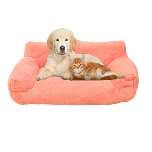 Miaogoo Katzenbett, Hundesofakissen, Haustier-Couch-Pad, flauschig, beruhigendes Bett mit Nackenstütze und rutschfester Unterseite, Schlafmatratze für große kleine Hunde und Katzen, Größe XL, 90 x 55 von Miaogoo