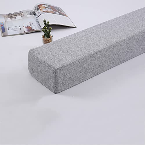 Miaogoo Kopfteilkissen für Einzel-/Doppel-/Queensize-Bett, lange, rechteckige Lückenfüller, abnehmbarer Bezug, Bettbrücke, bequemer Matratzenverbinder (200 x 10 x 15 cm, Hellgrau) von Miaogoo