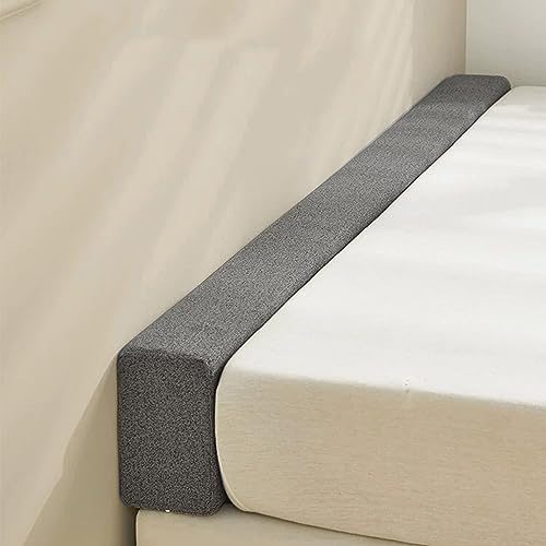 Miaogoo Weicher Bettlückenfüller für Einzel-/Doppelbett, rechteckiger, langer Bettkeil, dick, elastisch, Matratzenverlängerung, waschbarer Bezug, Wandmatratzenfüller (200 x 10 x 10 cm, Dunkelgrau) von Miaogoo