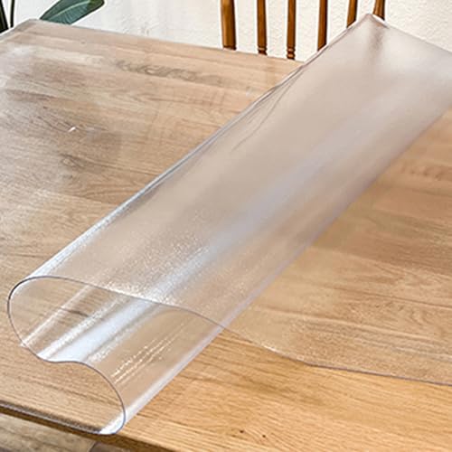 Transparente/mattierte Tischunterlage, transparentes PVC, 1 mm dick, Schreibtischschutz, weiche, strukturierte wasserdichte Tischdecke, Schreibtischunterlage für Zuhause und Büro (140 x 90 cm Transparente/mattierte Tischunterlage, transparentes PVC, 1 mm dick, Schreibtischschutz, weiche, strukturierte wasserdichte Tischdecke, Schreibtischunterlage für Zuhause und Büro (140 x 90 cm von Miaogoo
