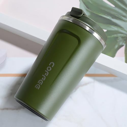 Miaoyak 510 ml Wasserflasche Auslaufsicher Reise Thermobecher Doppelter Edelstahl für Tee Wasser Kaffee Becher Auto Thermobecher von Miaoyak