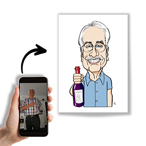 Deine Karikatur in Farbe als Portrait Artwork Digital und auf einem Poster mit Druck – in 30 x 20cm oder DIN A3 – Personalisierte Geschenke – Kreative persönliche Geschenkidee, Heimbüro von Liakai