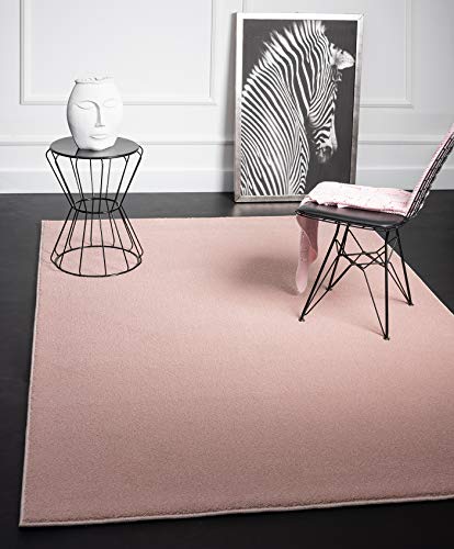 Mia´s Teppiche Emma Wohnzimmer Teppich, Kurzflor, 120 cm rund, Rosa von Mias Teppiche