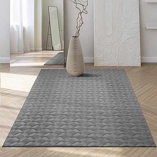 Mia´s Teppiche Rosy - stilvoller 3D Teppich mit Anti-Rutsch-Rücken, flauschig, rutschfest und pflegeleicht, Anthrazit, 120 x 160 cm von Mias Teppiche