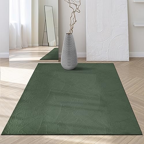 Mia´s Teppiche Rosy - stilvoller 3D Teppich mit Anti-Rutsch-Rücken, flauschig, rutschfest und pflegeleicht, Grün, 80 x 300 cm von Mias Teppiche