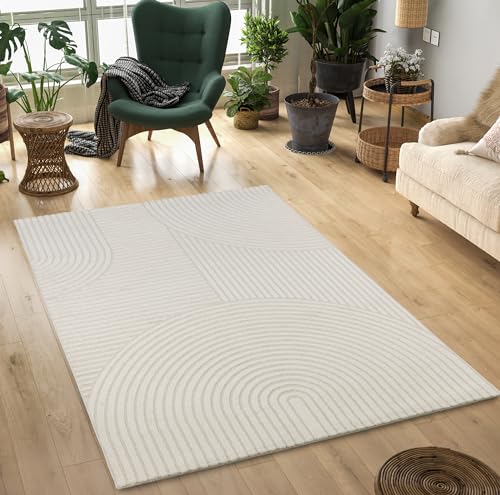 Mia's Teppiche Theo - moderner Kurzflor mit Hoch-Tief-Effekt, 3D Effekt, hohe Flordichte, weich, Panglao Design, Creme, 200 x 290 cm Mia's Teppiche Theo - moderner Kurzflor mit Hoch-Tief-Effekt, 3D Effekt, hohe Flordichte, weich, Panglao Design, Creme, 200 x 290 cm von Mias Teppiche