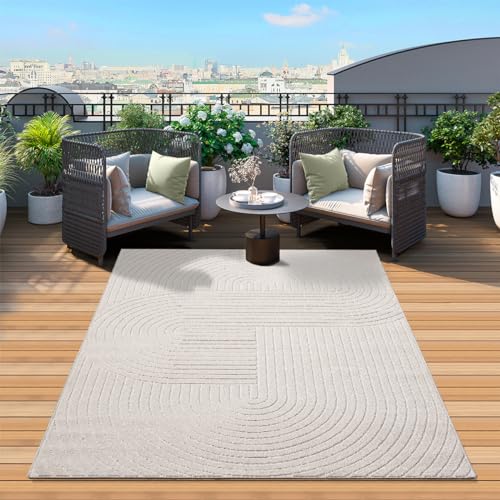 Mia's Teppiche "Zoey – hochwertiger Wohnzimmer Schlafzimmer Teppich - Creme - in 140 x 200 cm aus Polypropylen von Mias Teppiche