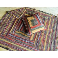 Handgestricktes "Herbst" Dekokissen & Große Decke Überwurf Set, Alize Burcum Batik Aran 6060 von MiasWorldOfCreations