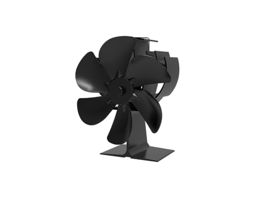 Miaton Ofenventilator Kaminventilator | 6 Klingen Kaminventilator Ofenrohr Ventilator | Ofenventilator Ohne Strom | Kamin Ventilator inkl. Magnetisches Thermometer von Miaton
